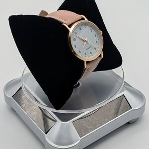 Elegant Rose Gold Watch with Pink Strap